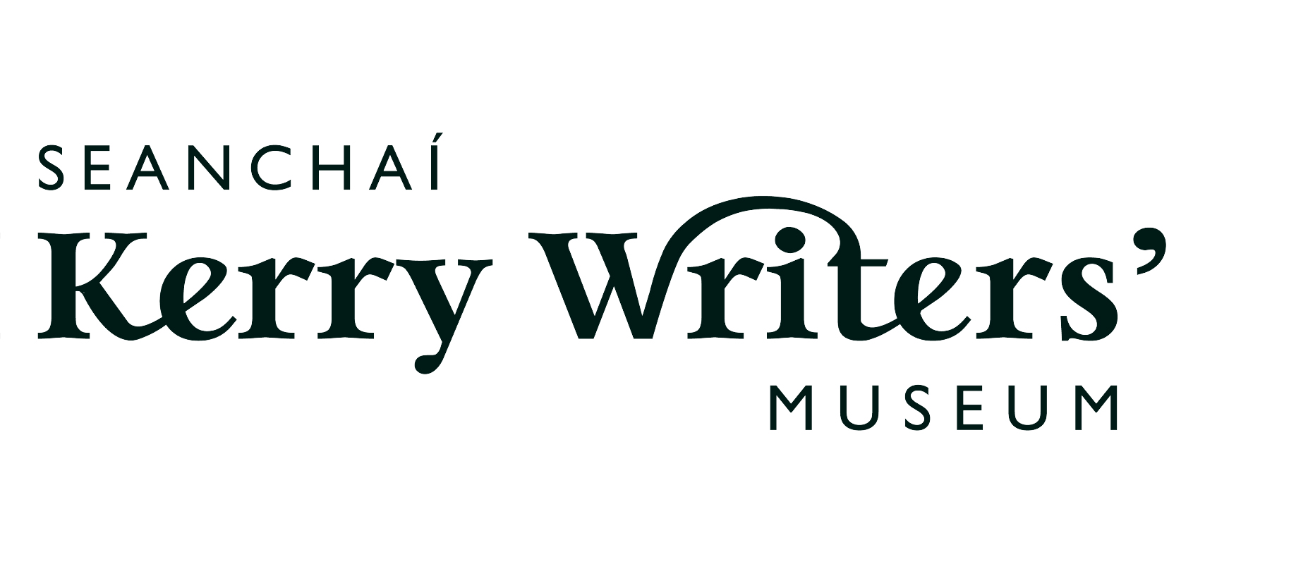 Jpeg of logo of  Seanchaí, Kerry Writers' Museum, Listowel.  Uploaded by Ciaran Walsh, Curator of Film and Digital Media, supported by the Heritage Council. The logo consists of script in two fonts.